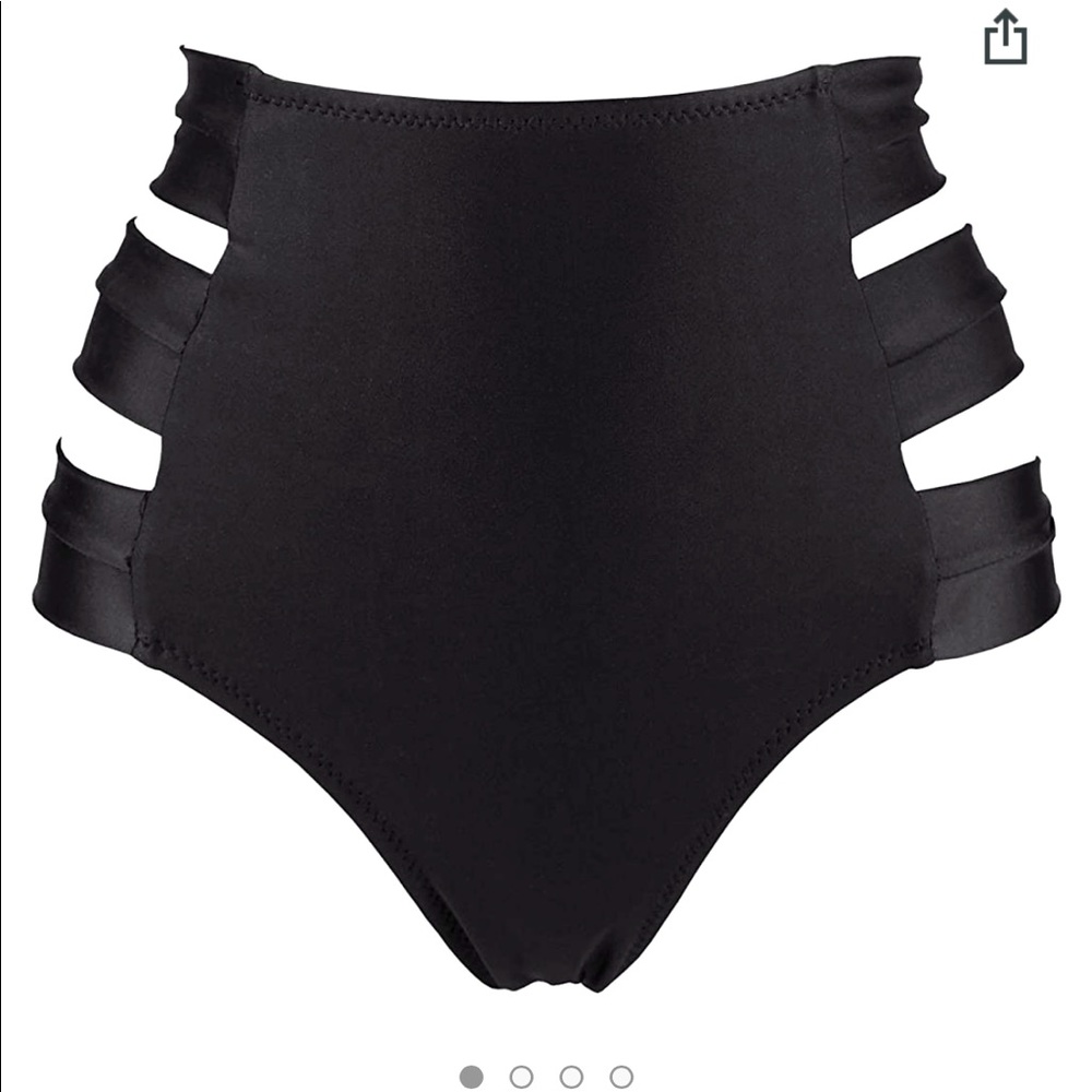 High waisted bikini bottom with peekaboo sides
